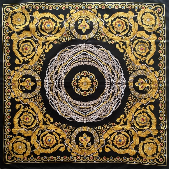 Vintage Accessories - 👑 Kathie Lee, Vintage Coronation Kaleidoscope Bejeweled Scarf